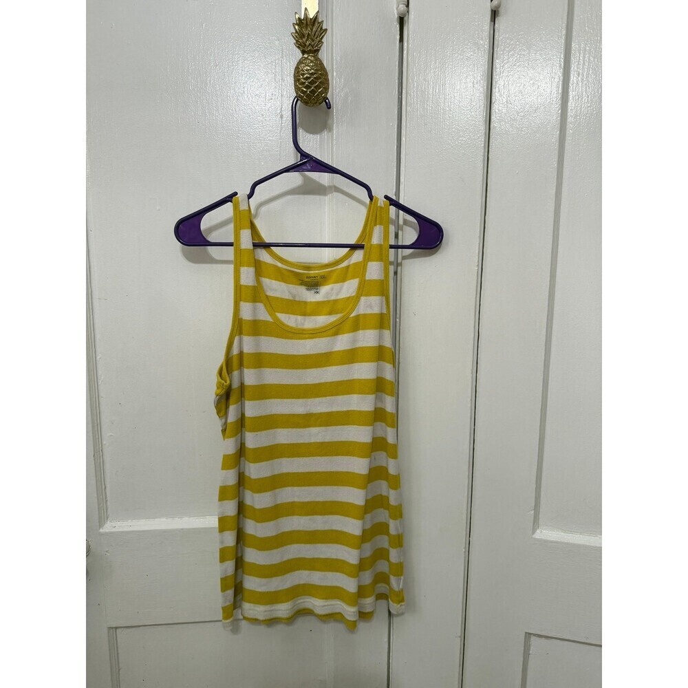 Old Navy women’s size 2X – large yellow and white striped tank top